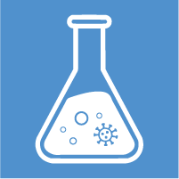 DURC and PEPP policy ico DURC and PEPP policy icon. a laboratory flask with a virus inside