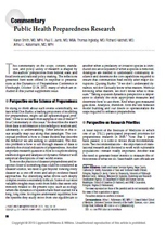 Image of article PDF: Public Health Preparedness Research