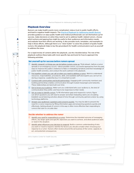 Practical Playbook for Addressing Health Rumors overview and supplemental tools Practical Playbook for Addressing Health Rumors overview and supplemental tools