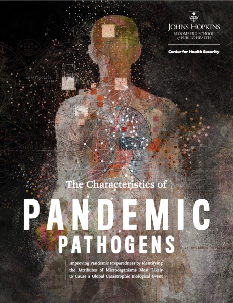 Report cover, The Characteristics of Pandemic Pathogens Report cover, The Characteristics of Pandemic Pathogens